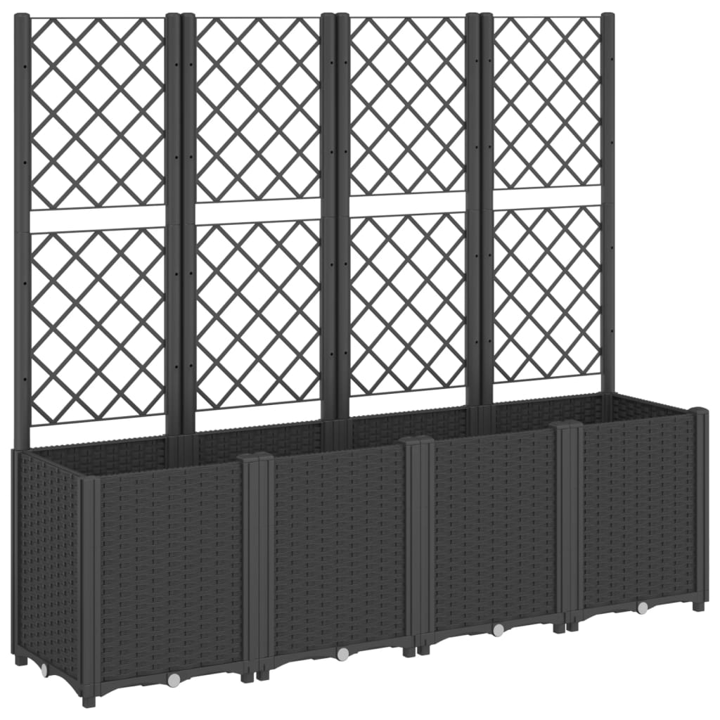 Caja de planificación Vidaxl con SLAT 160x40x140 cm Polypropene Negro