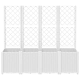 Vidaxl Plantter mat Slat 160x40x140 cm Polyprope White