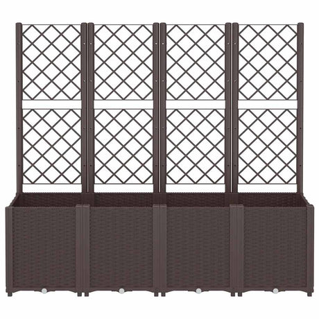Vidaxl plantenbak met latwerk 160x40x140 cm polypropeen bruin