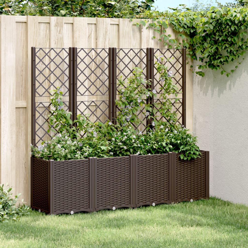 Vidaxl Plannet avec Slats 160x40x140 cm Brown en polypropène