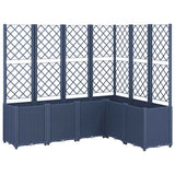 Vidaxl plantenbak met latwerk 160x120x140 cm polypropeen blauwgrijs