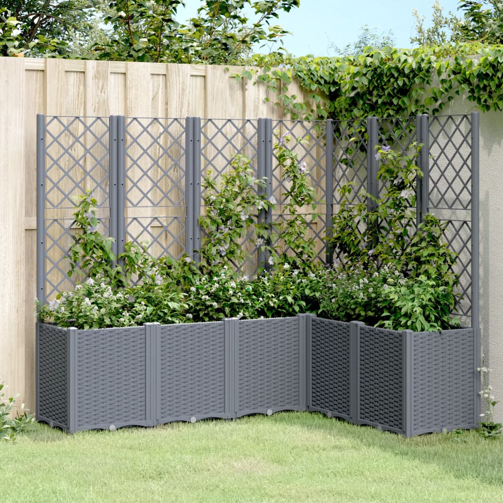 Vidaxl Planning box with slat 160x120x140 cm Polypropene gray