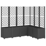 VidaXL Planter with Latwerk 160x120x140 cm Polypropene Black