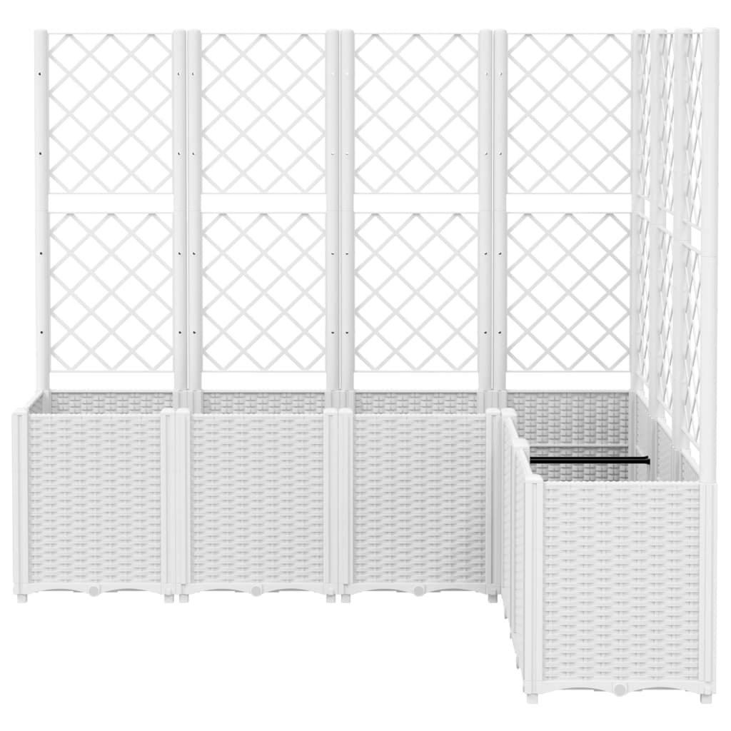 Vidaxl plantenbak met latwerk 160x120x140 cm polypropeen wit