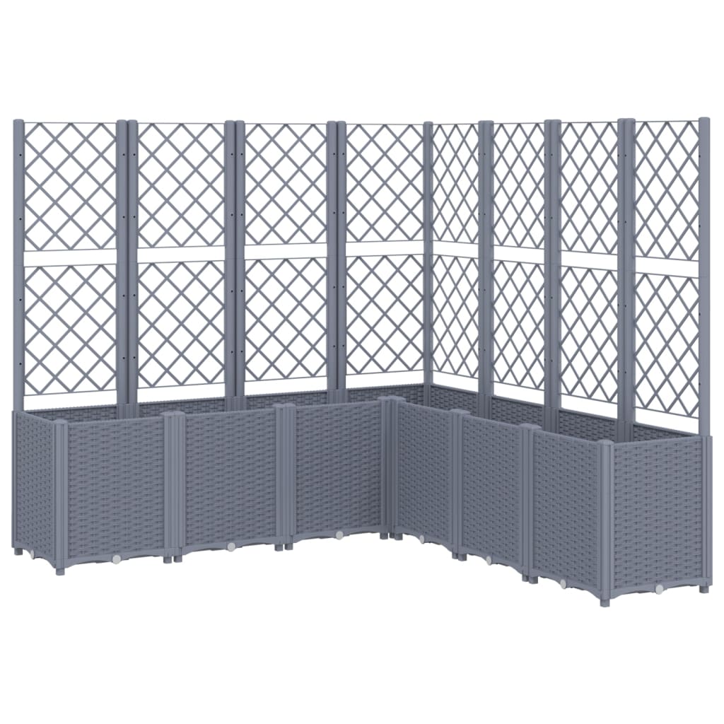 VidaXL Plantenbak met latwerk 160x160x140 cm polypropeen grijs