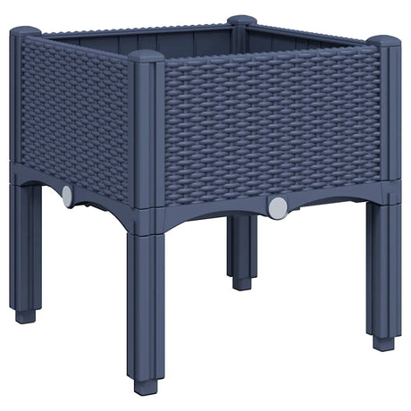 Vidaxl plantenbak met poten 40x40x42 cm polypropeen blauwgrijs