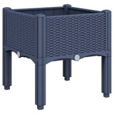 Vidaxl plantenbak met poten 40x40x42 cm polypropeen blauwgrijs