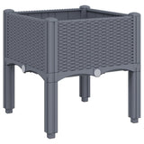 Scatola di pianificazione Vidaxl con gambe 40x40x42 cm grigio polipropene