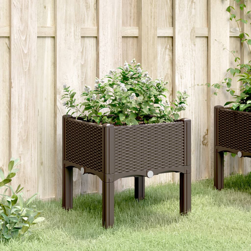 Vidaxl Planter med benen 40x40x42 cm polypropenbrunt