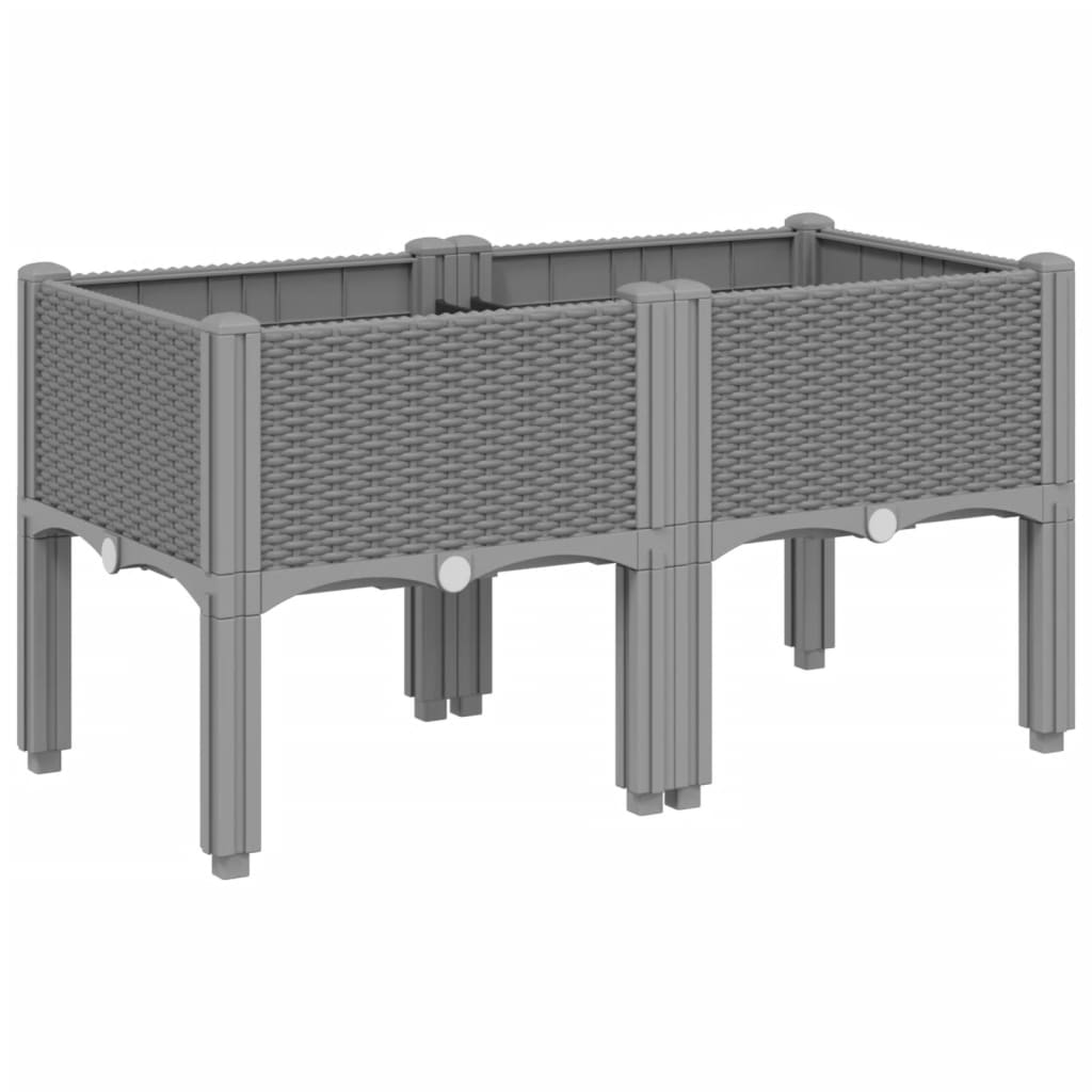 Vidaxl Planning Box med ben 80x40x42 cm polypropen lysegrå