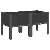 Scatola di pianificazione Vidaxl con gambe 80x40x42 cm polipropene nero