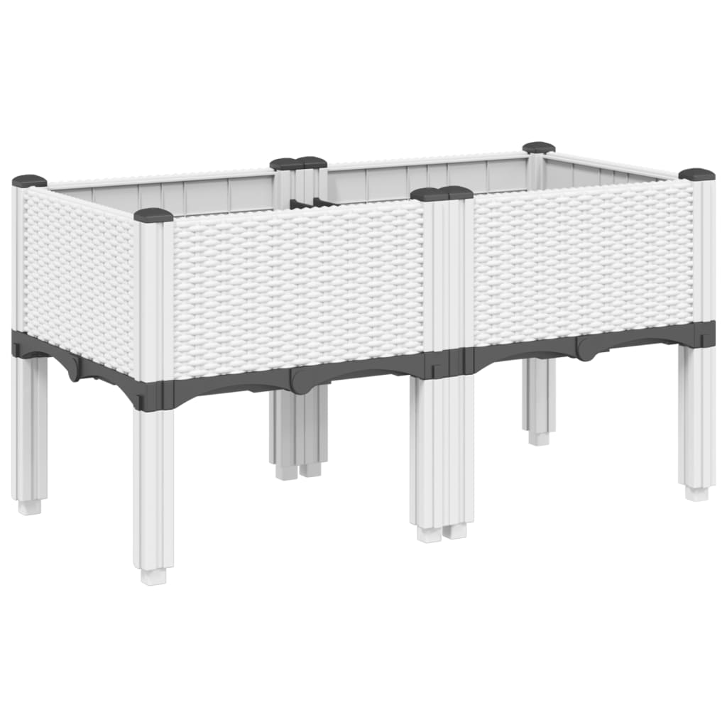 Caja de planificación Vidaxl con patas 80x40x42 cm Polypropene White