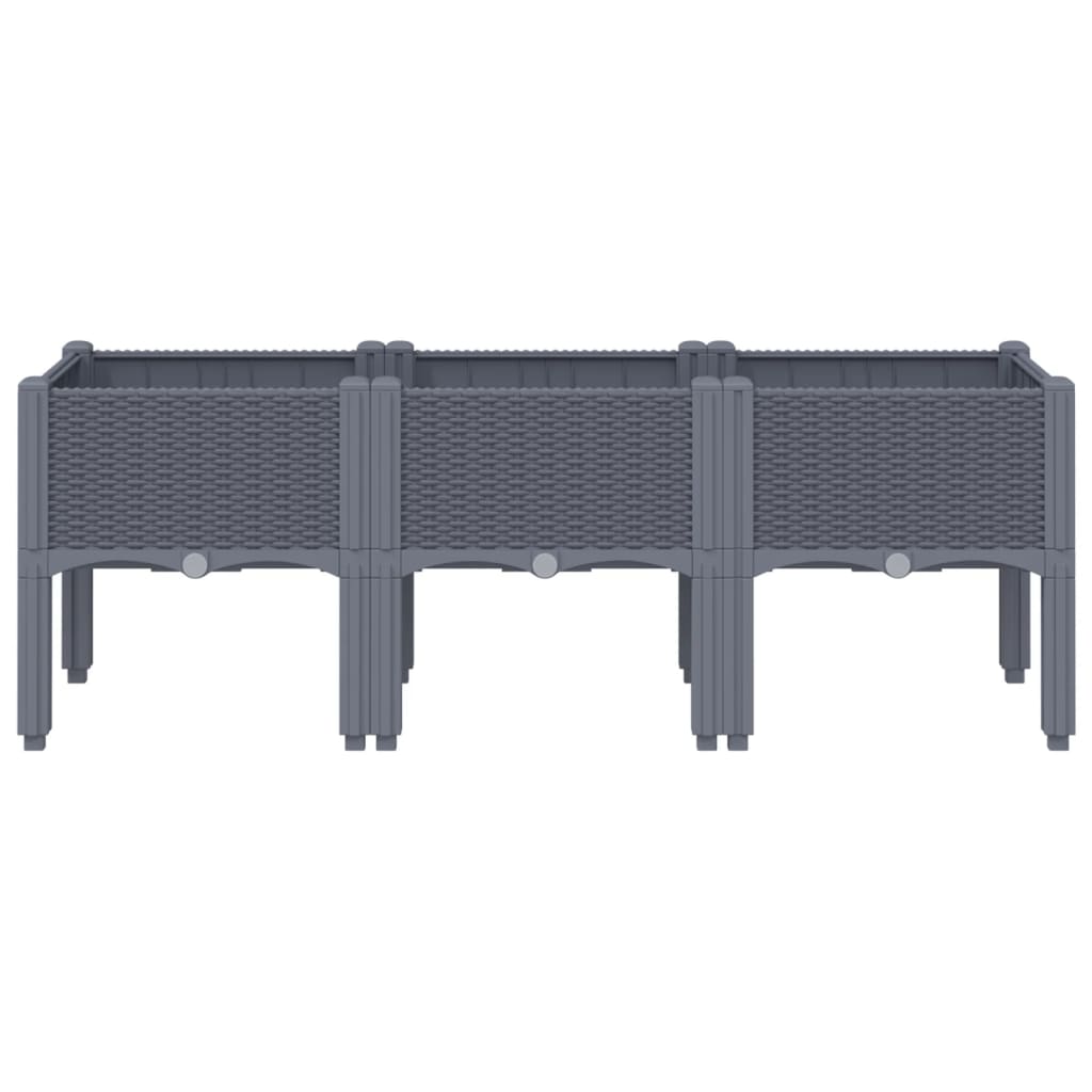 Scatola di pianificazione Vidaxl con gambe 120x40x42 cm grigio polipropene