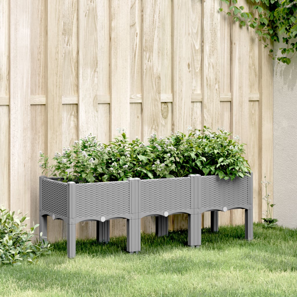 Plantilla Vidaxl con piernas 120x40x42 cm Polipropeno gris claro