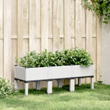 VidaXL Planters with legs 120x40x42 cm Polypropene white