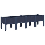 Vidaxl plantenbak met poten 160x40x42 cm polypropeen blauwgrijs
