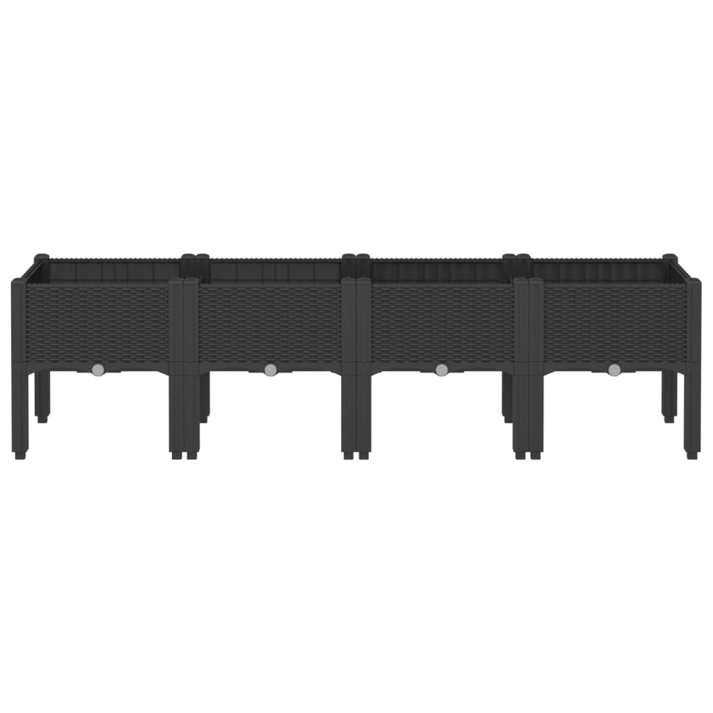 VidaXL Planter with legs 160x40x42 cm Polypropene black