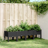 Vidaxl planter med ben 160x40x42 cm polypropen sort