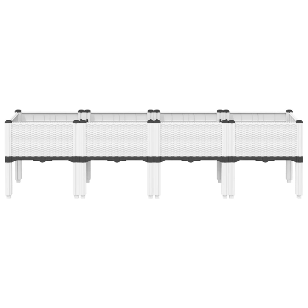 VidaXL Planter with legs 160x40x42 cm Polypropene white