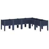 Vidaxl plantenbak met poten 160x120x42 cm polypropeen blauwgrijs