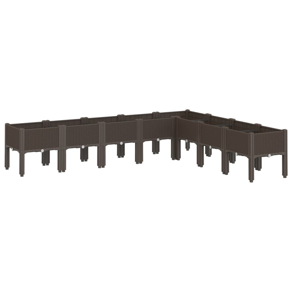 Vidaxl Planters med ben 200x160x42 cm polypropenbrunt