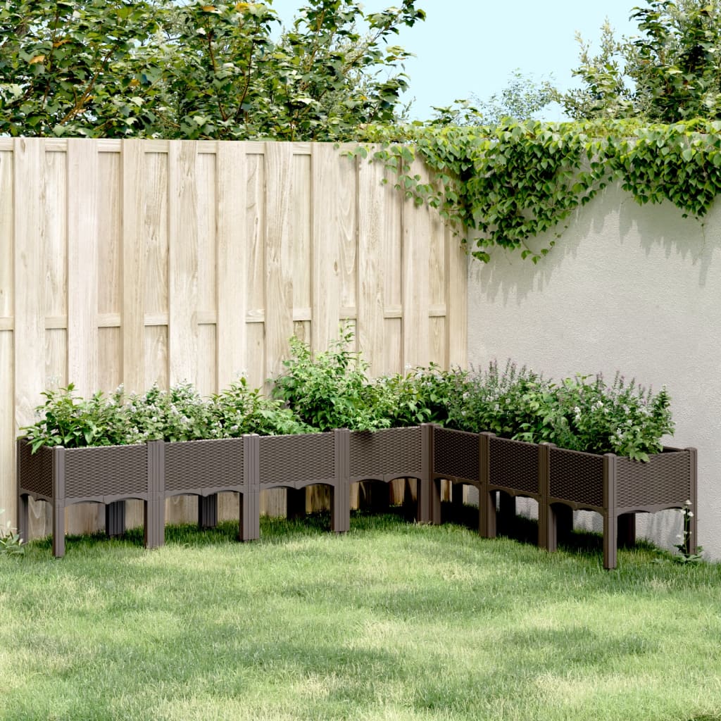 Vidaxl Planters med ben 200x160x42 cm polypropenbrunt