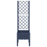 Vidaxl plantenbak met latwerk 40x40x142 cm polypropeen blauwgrijs