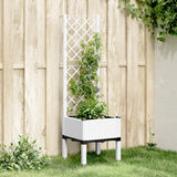 VidaXL Plannet with slat work 40x40x142 cm Polypropene white