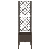 Vidaxl plantenbak met latwerk 40x40x142 cm polypropeen bruin