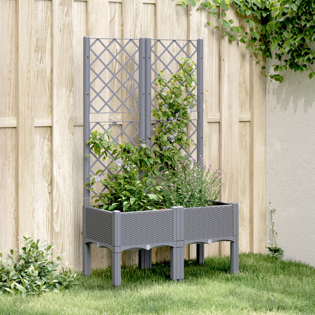 VidaXL Plannet with slat 80x40x142 cm Polypropene gray