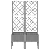 Vidaxl plantenbak met latwerk 80x40x142 cm polypropeen lichtgrijs