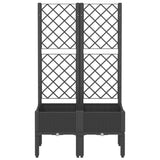 Jardinière Vidaxl avec latwerk 80x40x142 cm en polypropène noir