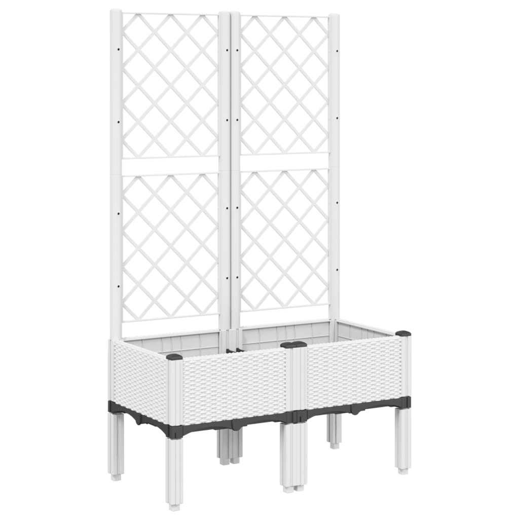 Vidaxl Plannet avec latwerk 80x40x142 cm en polypropène blanc