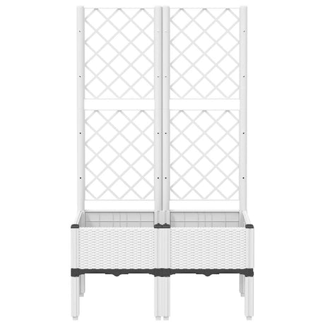 Vidaxl plantenbak met latwerk 80x40x142 cm polypropeen wit