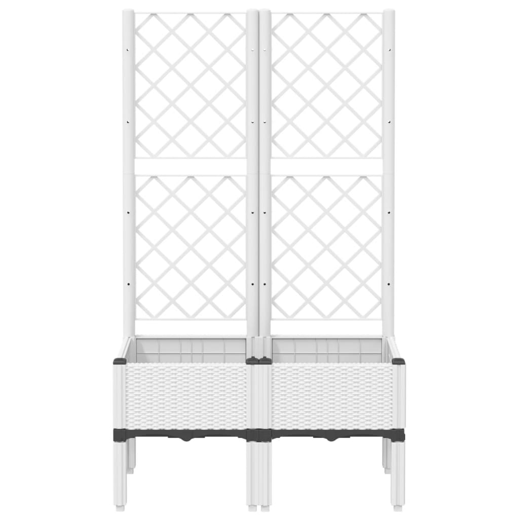 Vidaxl plantenbak met latwerk 80x40x142 cm polypropeen wit