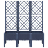 Vidaxl plantenbak met latwerk 120x40x142 cm polypropeen blauwgrijs