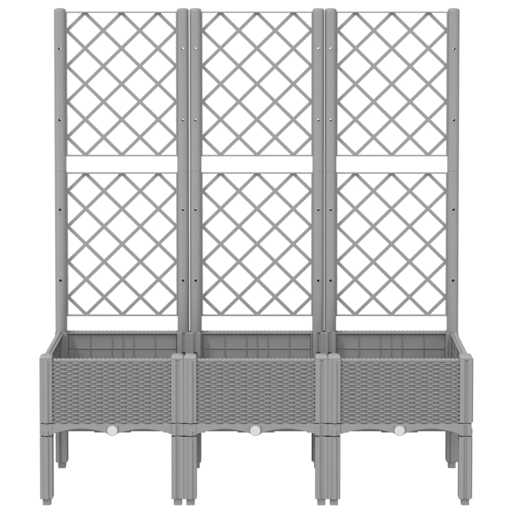 Vidaxl planter med lameller arbejde 120x40x142 cm polypropen lysegrå