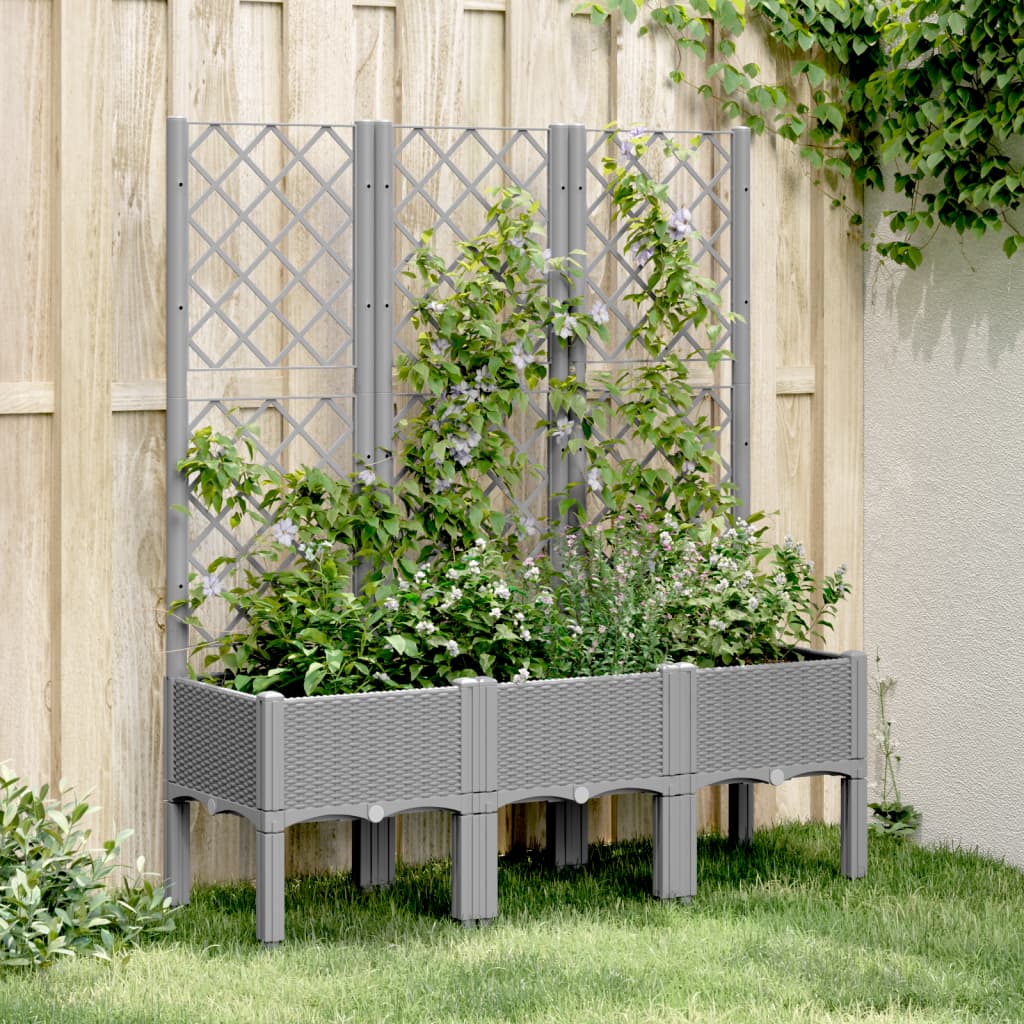 Plantera Vidaxl con Slat Work 120x40x142 CM Polipropeno Gray Light Gray