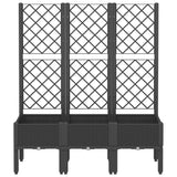Vidaxl plantenbak met latwerk 120x40x142 cm polypropeen zwart