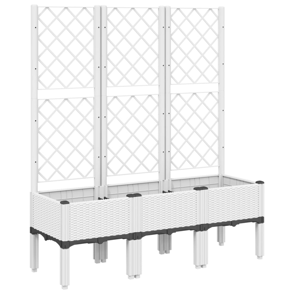 Vidaxl Plannet avec latwerk 120x40x142 cm en polypropène blanc