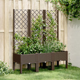 Vidaxl Planter med lamellarbete 120x40x142 cm polypropenbrunt