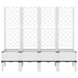 Vidaxl plantenbak met latwerk 160x40x142 cm polypropeen wit