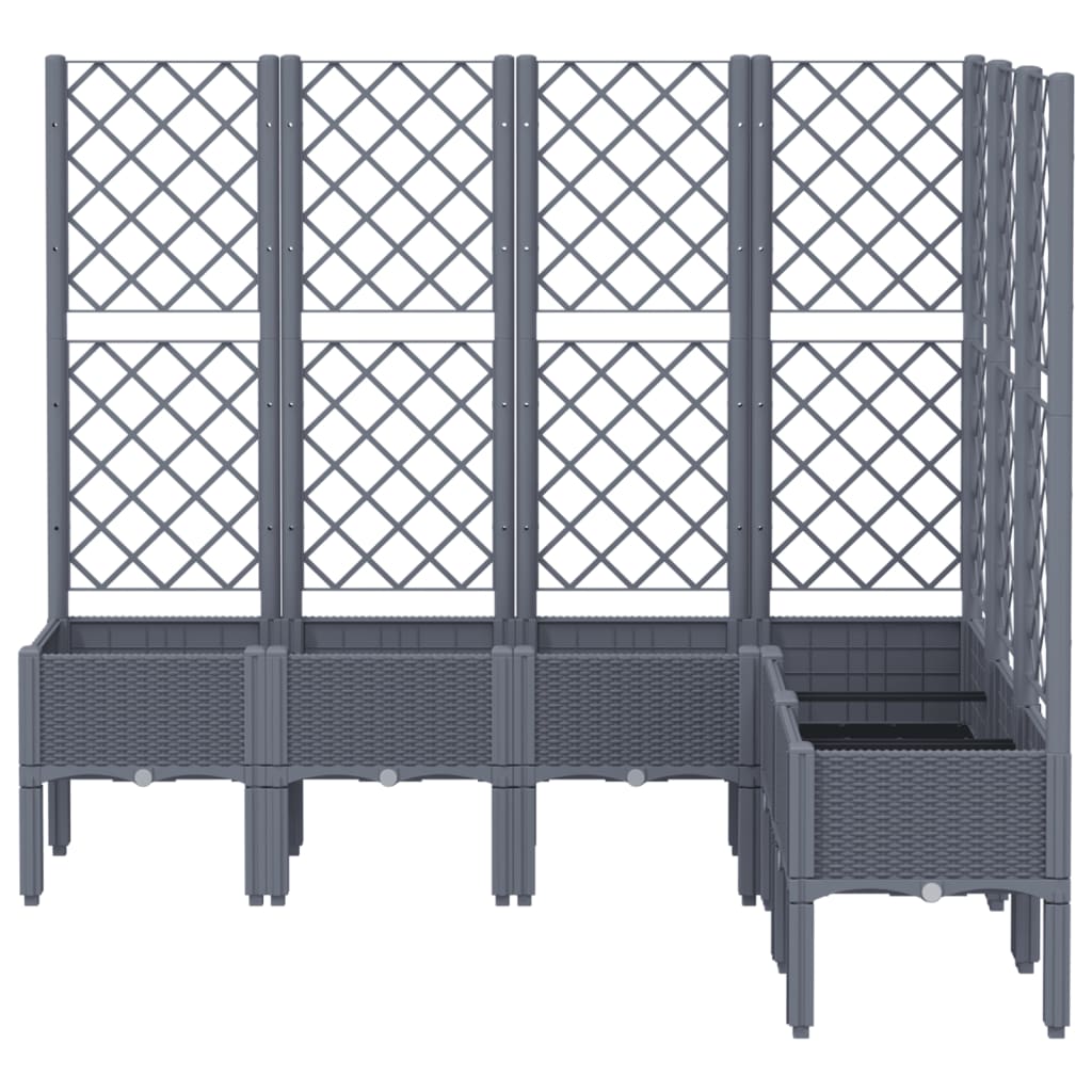 VidaXL Planter with slat work 160x120x142 cm Polypropene gray