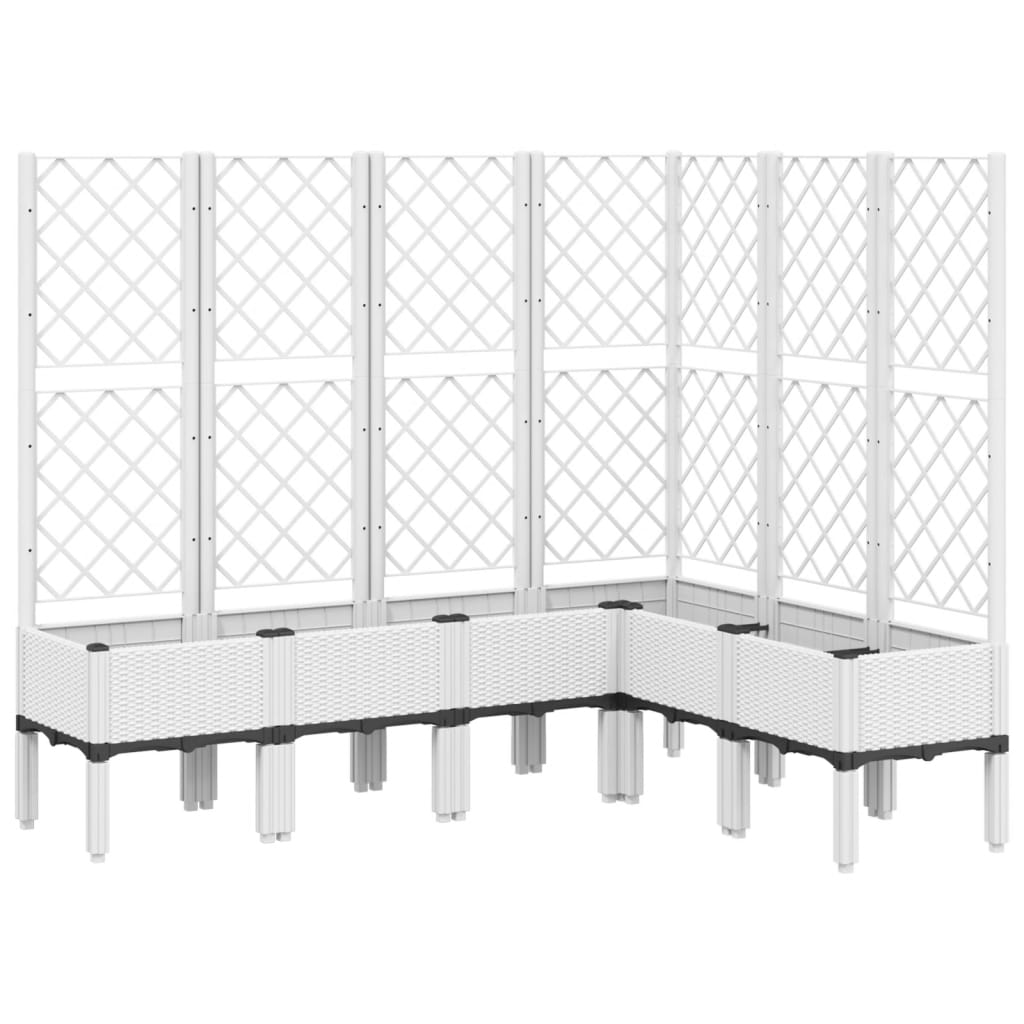 Vidaxl Planter med Latwerk 160x120x142 cm polypropene hvit