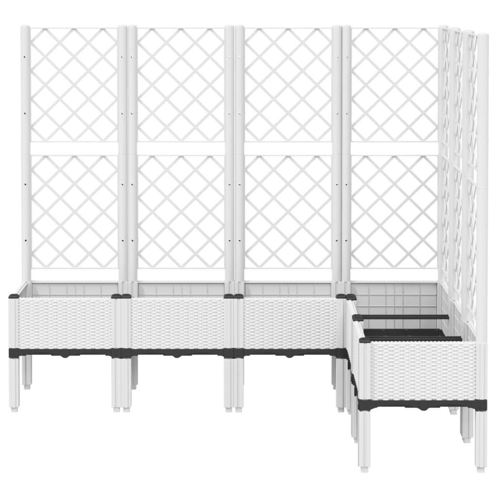 Jardinière Vidaxl avec latwerk 160x120x142 cm en polypropène blanc