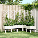 Jardinière Vidaxl avec latwerk 160x120x142 cm en polypropène blanc