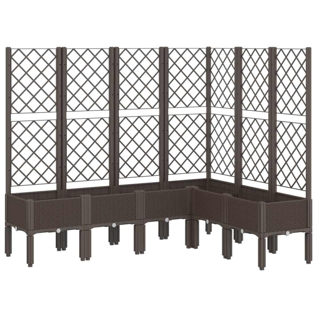 VidaXL Planter with slat work 160x120x142 cm polypropene brown