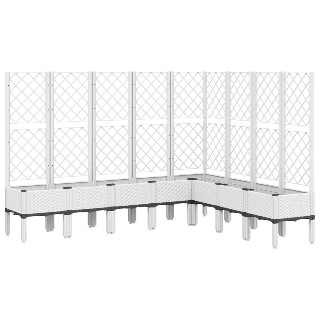 VidaXL Plannet with slat work 200x160x142 cm Polypropene white