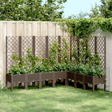 Vidaxl Planter med lamellarbete 200x160x142 cm polypropenbrunt