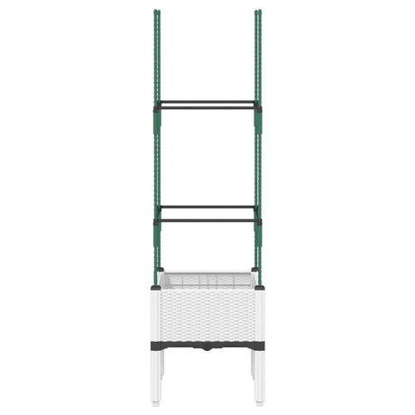 Vidaxl plantenbak met latwerk 40x40x142,5 cm polypropeen wit